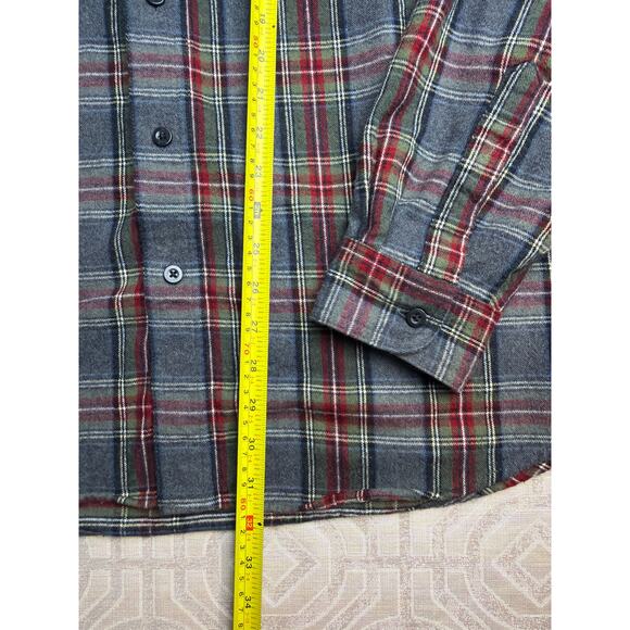 L.L. Bean Mens Traditional Fit Size L Reg Scotch Plaid Long Sleeve Flannel VTG - Picture 5 of 7
